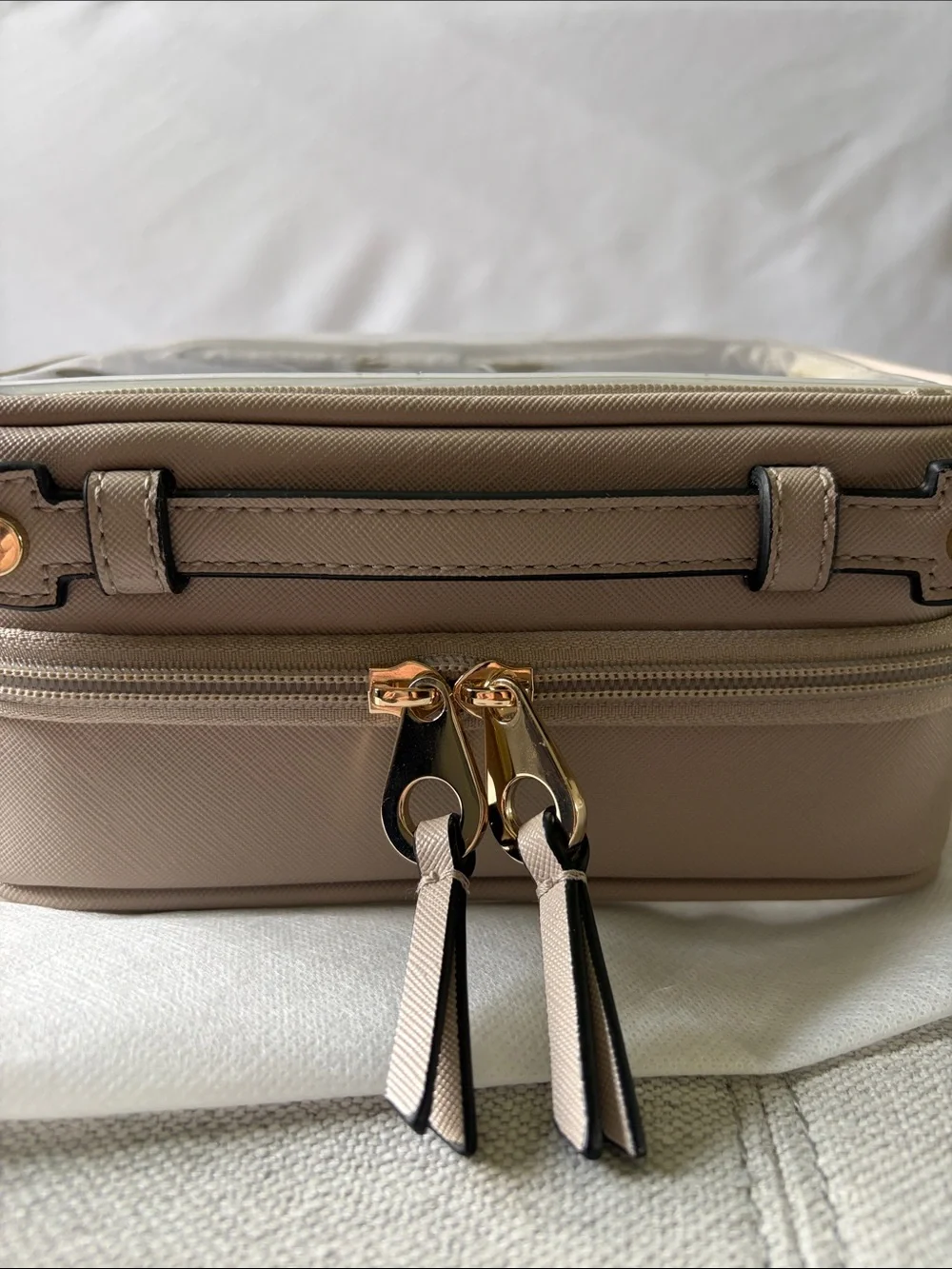 Calpak Small Clear Cosmetic Case in Stone